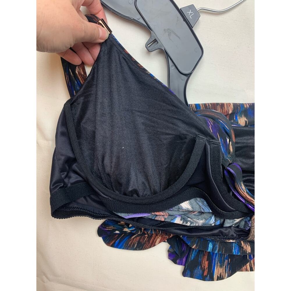 Miraclesuit size 16 xl swim suit bathing top black purple multi gold - Picture 8 of 10